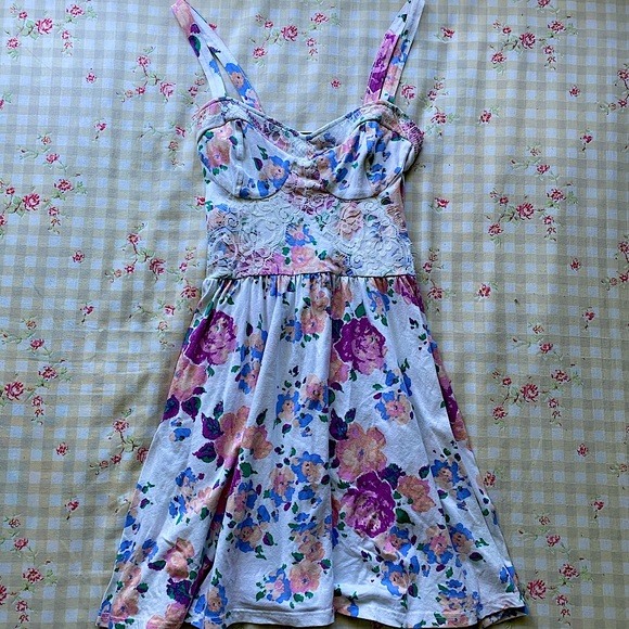 TOPSHOP Petite Multicolour Floral Dress - Picture 1 of 4
